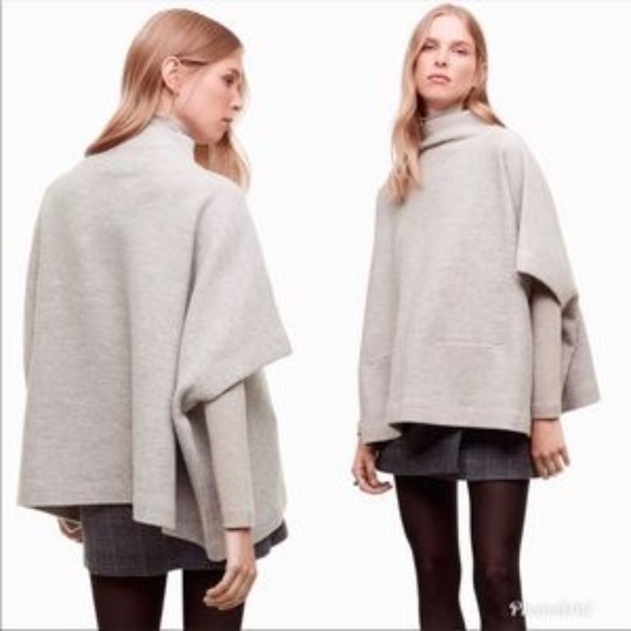 Wilfred Touraine Sweater Poncho, Grey, XXS/XS - Picture 3 of 6